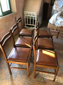 Sedie vintage anni 70’ in legno color marrone -N.6