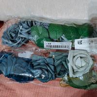 Rose blu finte tessuto