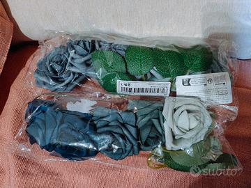 Rose blu finte tessuto