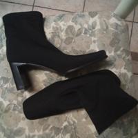 stivaletto in tessuto elastico con piede rigido 