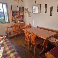 arredamento tirolese panca sedie in legno di pino 