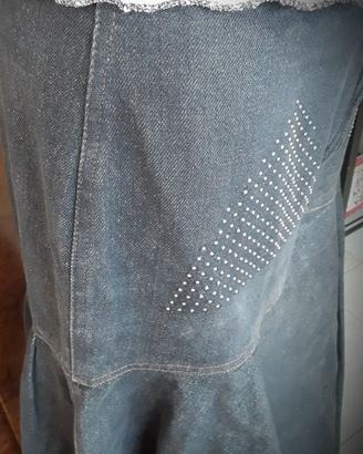 Denim  - Gonna Jeans scampanata colore grigio