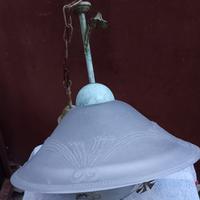 Lampadario vintage a sospensione in stile Art Déco