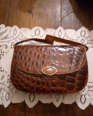 Borsa Vintage NIERI ARGENTI in VERO COCCODRILLO -