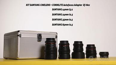 Ottiche Samyang Cine EF Kit + Adattatore Commlite