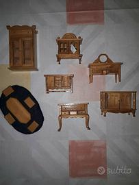 Soggiorno di legno in miniatura