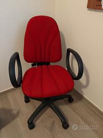 Sedia ergonomica ufficio rossa