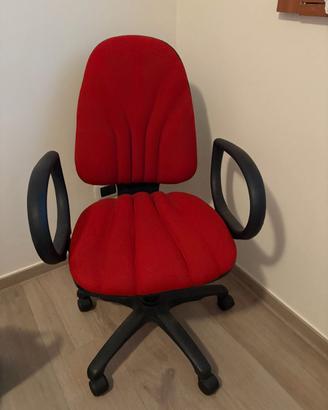 Sedia ergonomica ufficio rossa