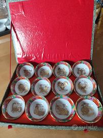 Set vintage 12 tazzine da sake porcellana cinese 