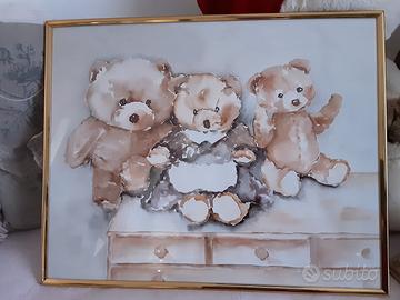Quadro nuovo con orsetti  per cameretta bambini 