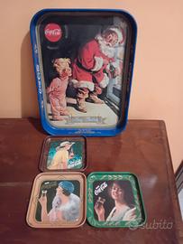 Vassoio natalizio e 3 sottobicchieri coca cola 