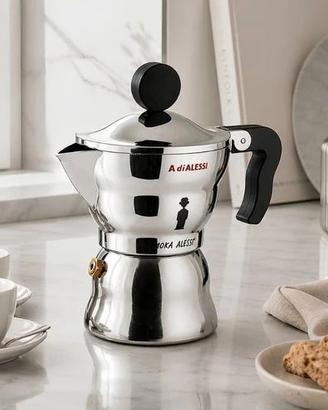 Moka Alessi Caffettiera espresso 3 tazze  – Nuova