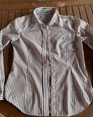 Camicia donna a righe bianche e nero Benetton tg S