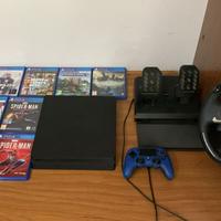 Ps4 con giochi, joystick,  volante e pedaliera