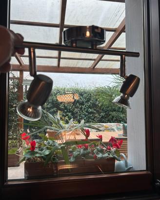 Lampadario con due faretti