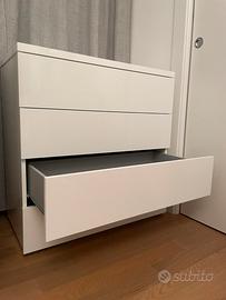 Cassettiera moderna bianco lucido