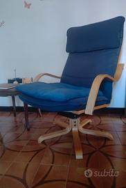 Poltrona girevole Ikea in legno 