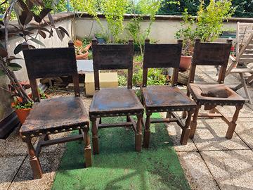 Set 4 Sedie d'epoca  stile Fratino 