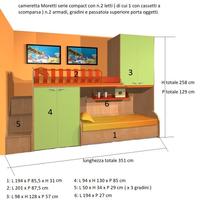 Cameretta Moretti Compact a 2 letti
