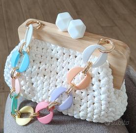 Clutch bag mod. "Stella White"
