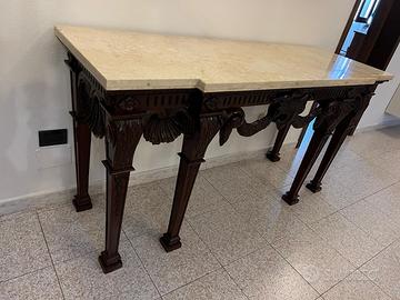 Consolle Luigi XVI Massello e ripiano in Marmo