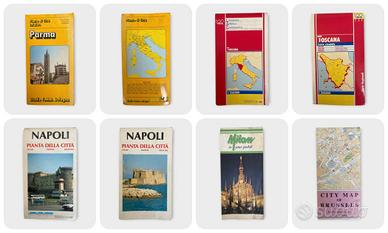 Lotto di 5 Mappe Vintage – Città e Cartine Stradal