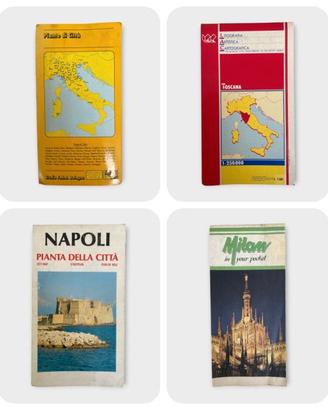 Lotto di 5 Mappe Vintage – Città e Cartine Stradal