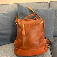 Zaino antifurto da donna in similpelle nera