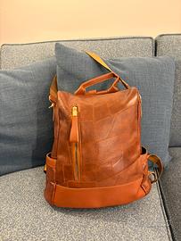 Zaino antifurto da donna in similpelle nera