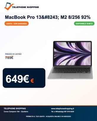Apple MacBook Pro 13″ M2 8/256 92%