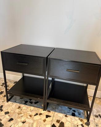 Comodini homecom legno nero