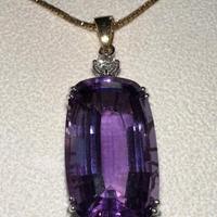 COLLANA ORO 18kt. DIAMANTE ED AMETISTA NATURALE