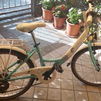 Bicicletta ragazzina bianca e azzurra 