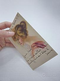 CARTOLINA ANTICA AMERICAN GIRL NUMERO 82 USA nv