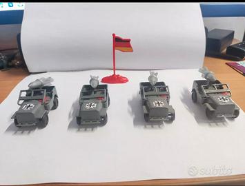 Lotto 4 Jeep Militari Giocattolo Colore Grigio  