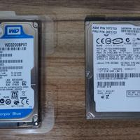 Hard disk per laptop WD 320GB con Hitachi da 60GB