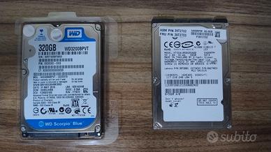 Hard disk per laptop WD 320GB con Hitachi da 60GB