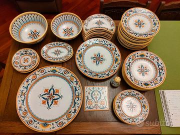 Servizio piatti da tavola in maiolica di Deruta