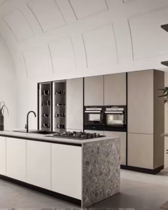 Cucina ISOLA gola con elettrodomestici come foto