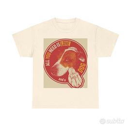 T shirt con stampa cane