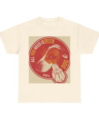 T shirt con stampa cane