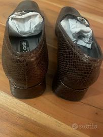 Scarpe in Vera Pelle di rettile Suola  in cuoio