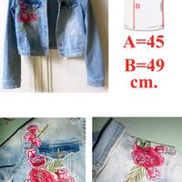 Giacca jeans ricamo elegante sportivo abbigliament