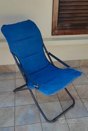 sedia a sdraio blu sfoderabile semi nuova.