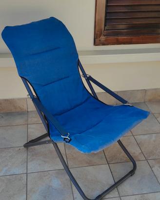 sedia a sdraio blu sfoderabile semi nuova.