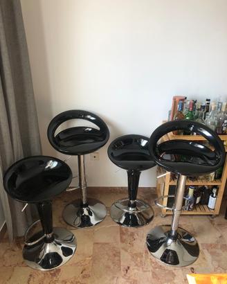 4 Sgabelli da Bar con Altezza Regolabile e Base