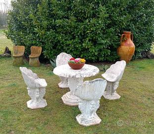 tavolo in cemento da giardino 