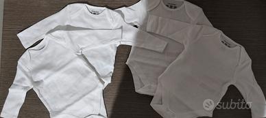 Set 4 Body Bianchi maniche lunghe Neonato/a 0 mesi