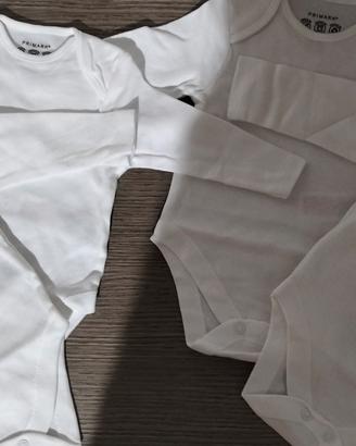 Set 4 Body Bianchi maniche lunghe Neonato/a 0 mesi