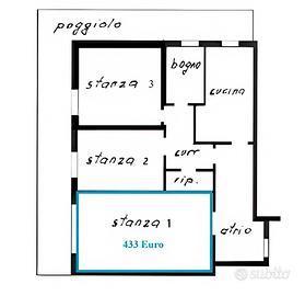 Via Verdi - Ampia stanza da letto singola